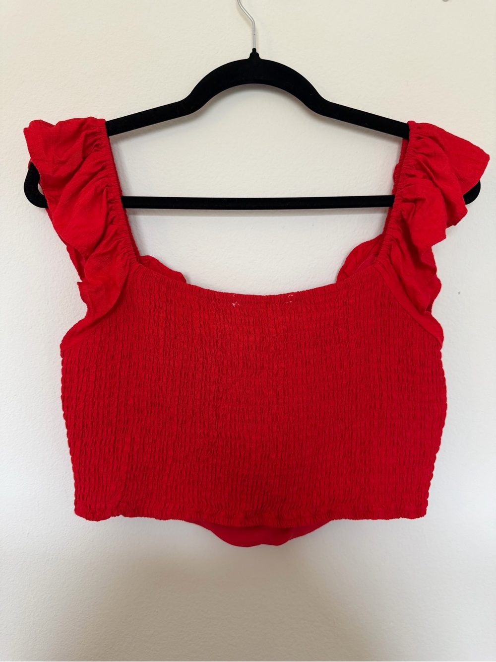 Altar’d State Red Ruffle Crop Top Size XL - Picture 2 of 4